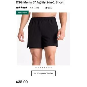 DSG Men's 5" Agility 2-in-1 Shorts - Pure Black Large